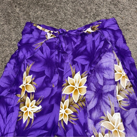 Unity Trading Purple Hawaiian Tie Wrap Pants - Picture 4 of 6